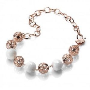 Necklaces in White Agate, Rose Gold (JB0045)